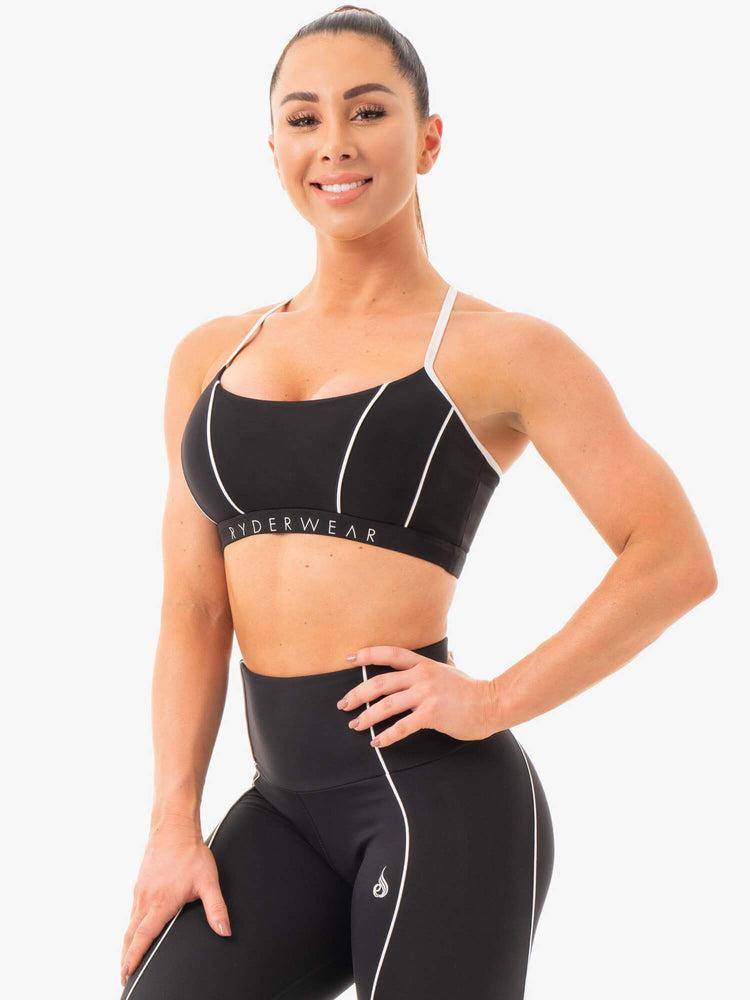 Black Ryderwear Women Sports Bra Glow Women's Sports Bra | AU2459VD