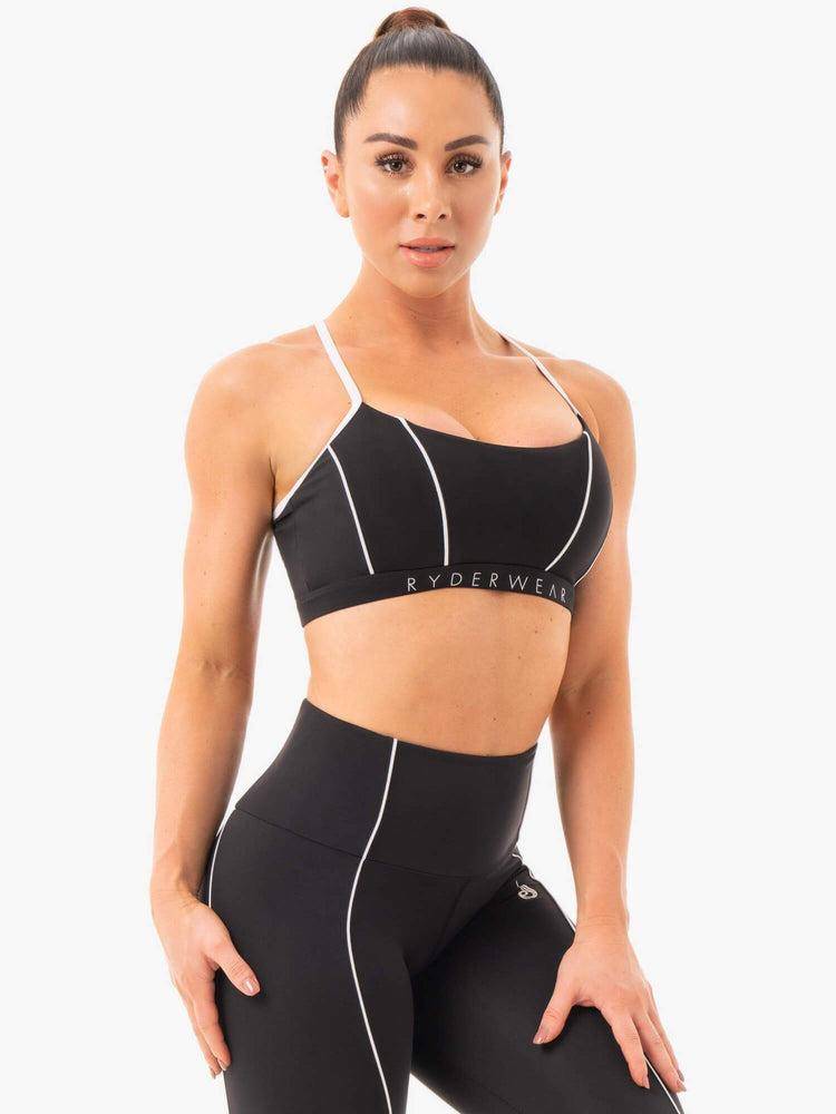 Black Ryderwear Women Sports Bra Glow Women's Sports Bra | AU2459VD