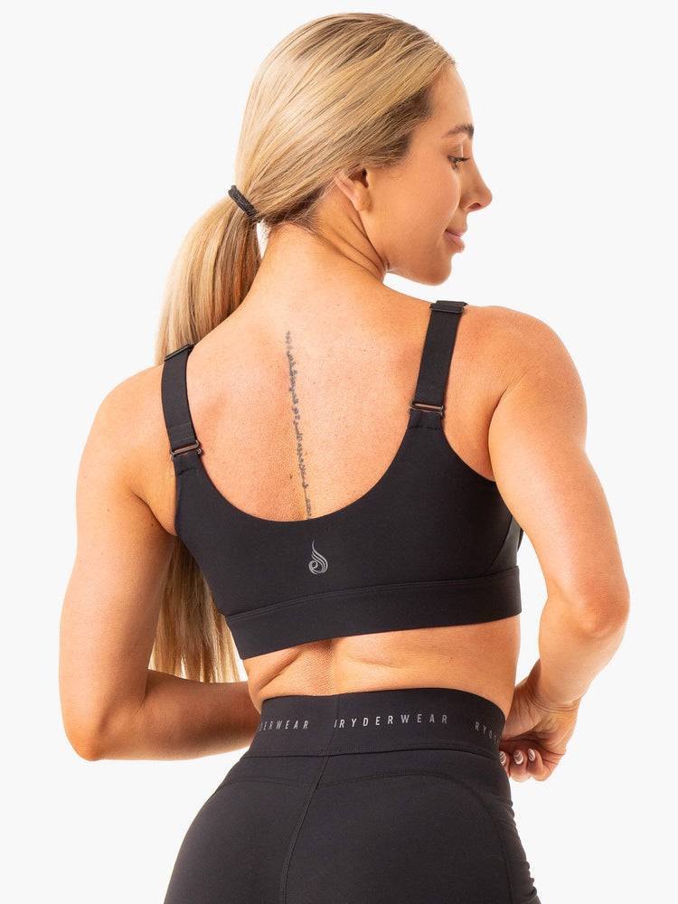 Black Ryderwear Women Sports Bra Heighten High Impact Women's Sports Bra | AU2310NB