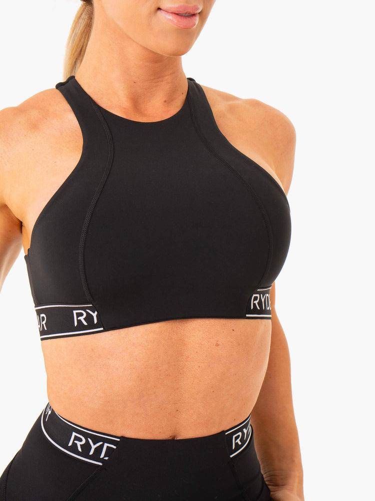 Black Ryderwear Women Sports Bra Level Up High Impact Women's Sports Bra | AU2394PQ