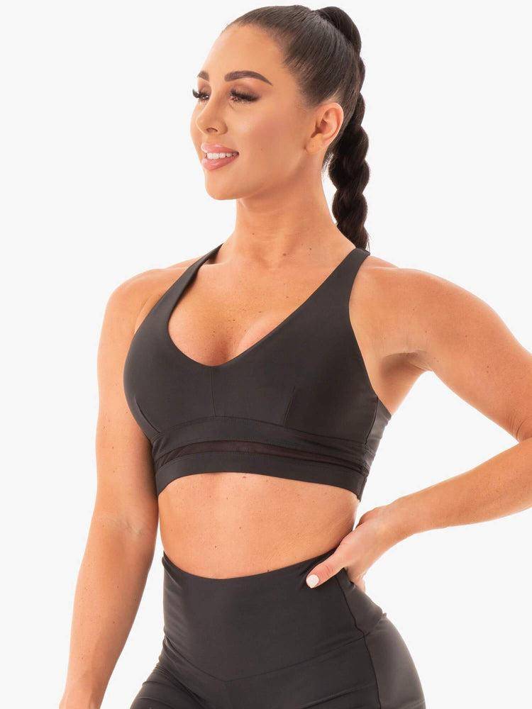 Black Ryderwear Women Sports Bra NEM X RW Women's Sports Bra | AU2474IS