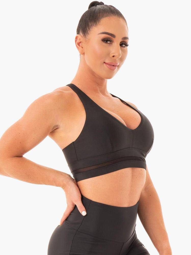 Black Ryderwear Women Sports Bra NEM X RW Women's Sports Bra | AU2474IS