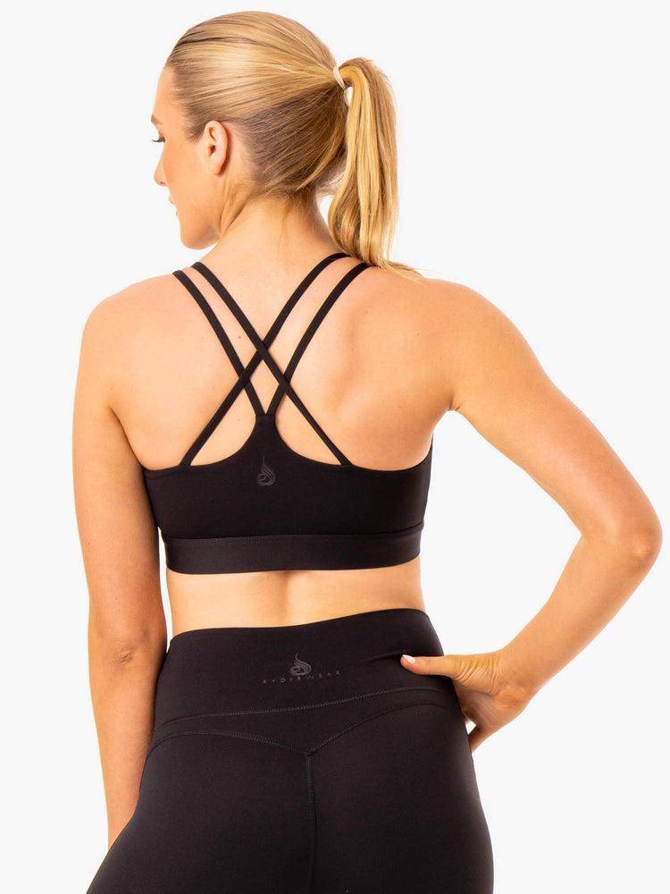 Black Ryderwear Women Sports Bra NKD Align Women's Sports Bra | AU2506WY