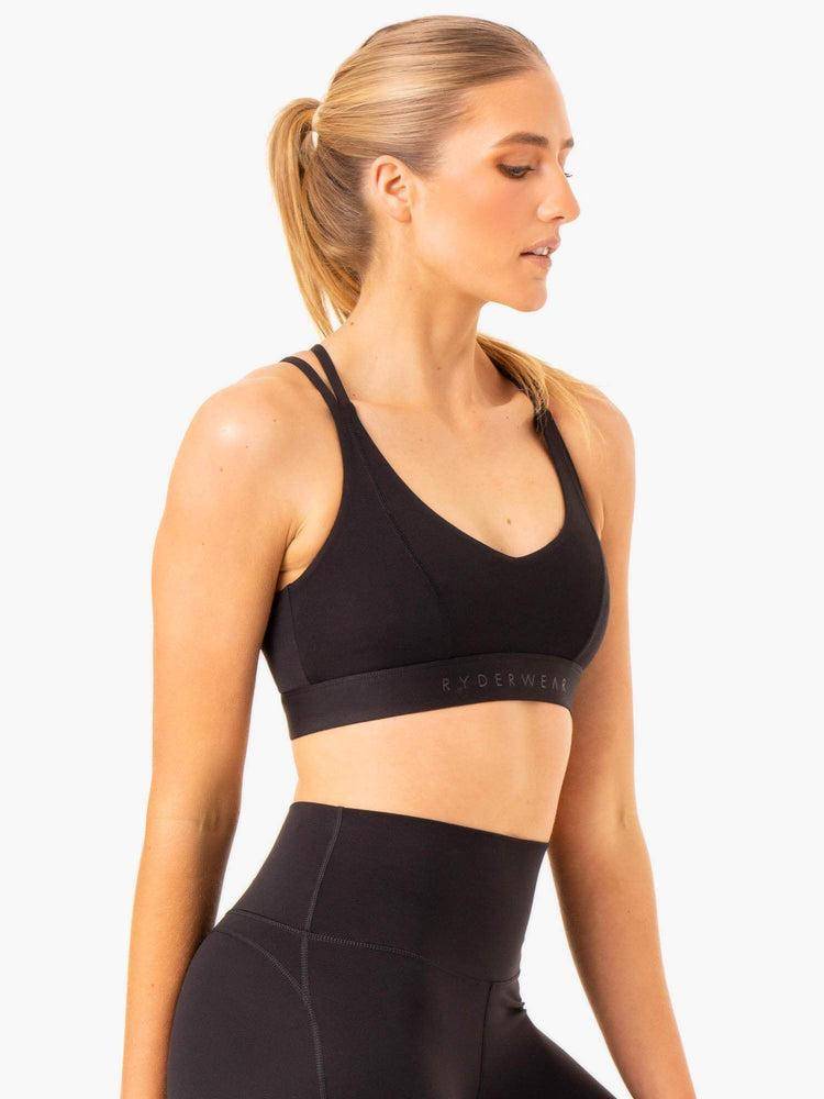 Black Ryderwear Women Sports Bra NKD Align Women's Sports Bra | AU2506WY