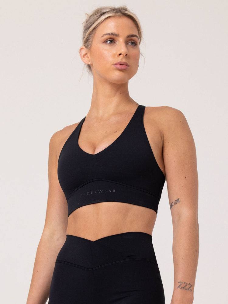 Black Ryderwear Women Sports Bra NKD Cross Over Women\'s Sports Bra | AU2343OR