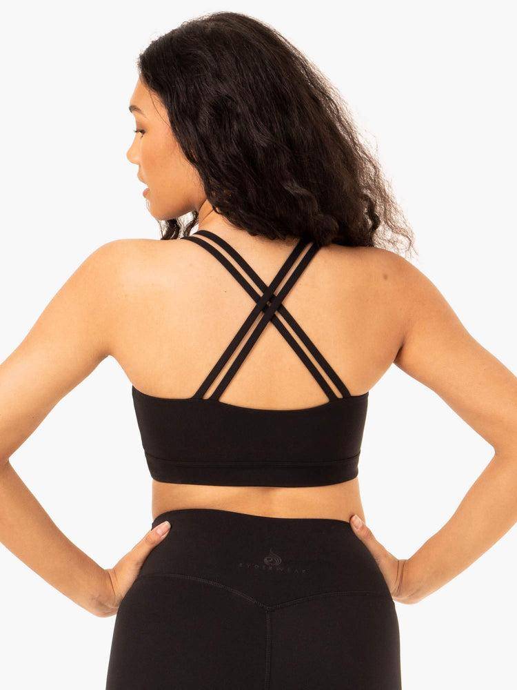 Black Ryderwear Women Sports Bra NKD Refine Women's Sports Bra | AU2439JJ