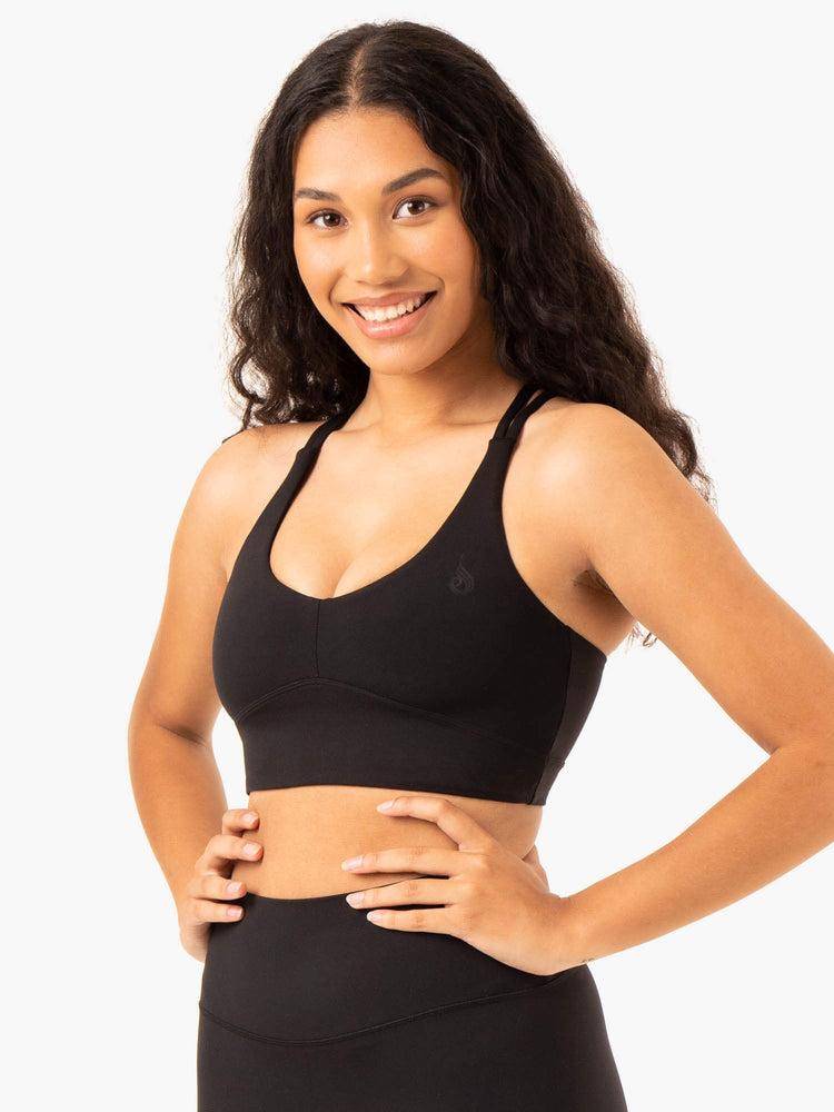 Black Ryderwear Women Sports Bra NKD Refine Women's Sports Bra | AU2439JJ