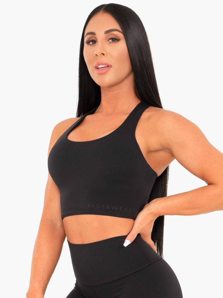 Black Ryderwear Women Sports Bra NKD Women's Sports Bra | AU2568KI