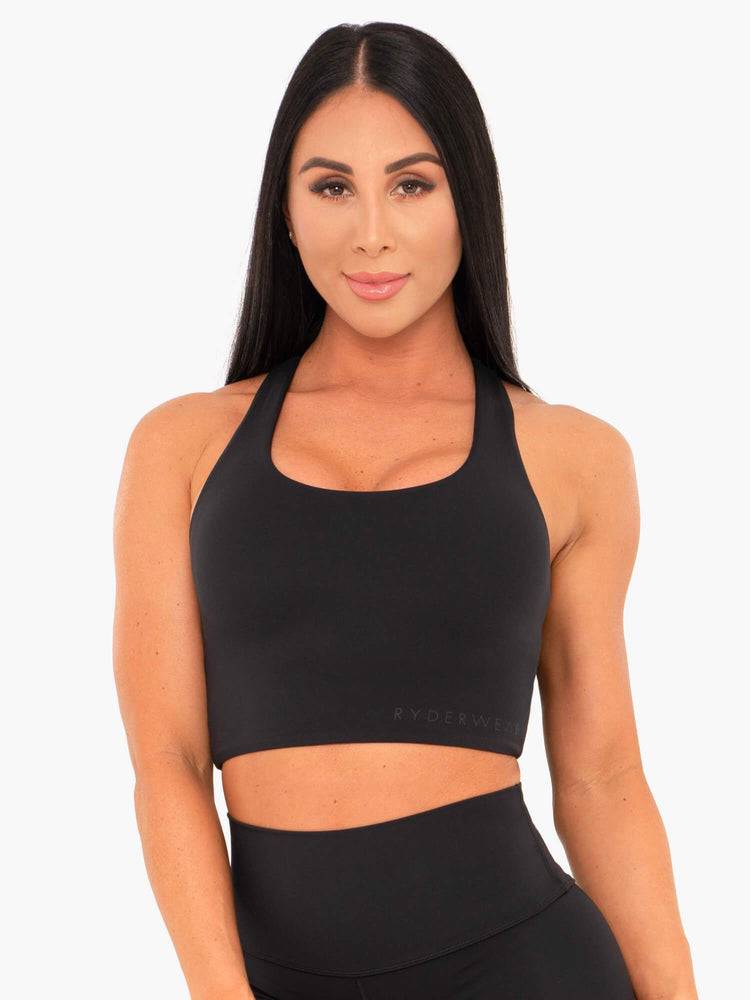 Black Ryderwear Women Sports Bra NKD Women's Sports Bra | AU2568KI