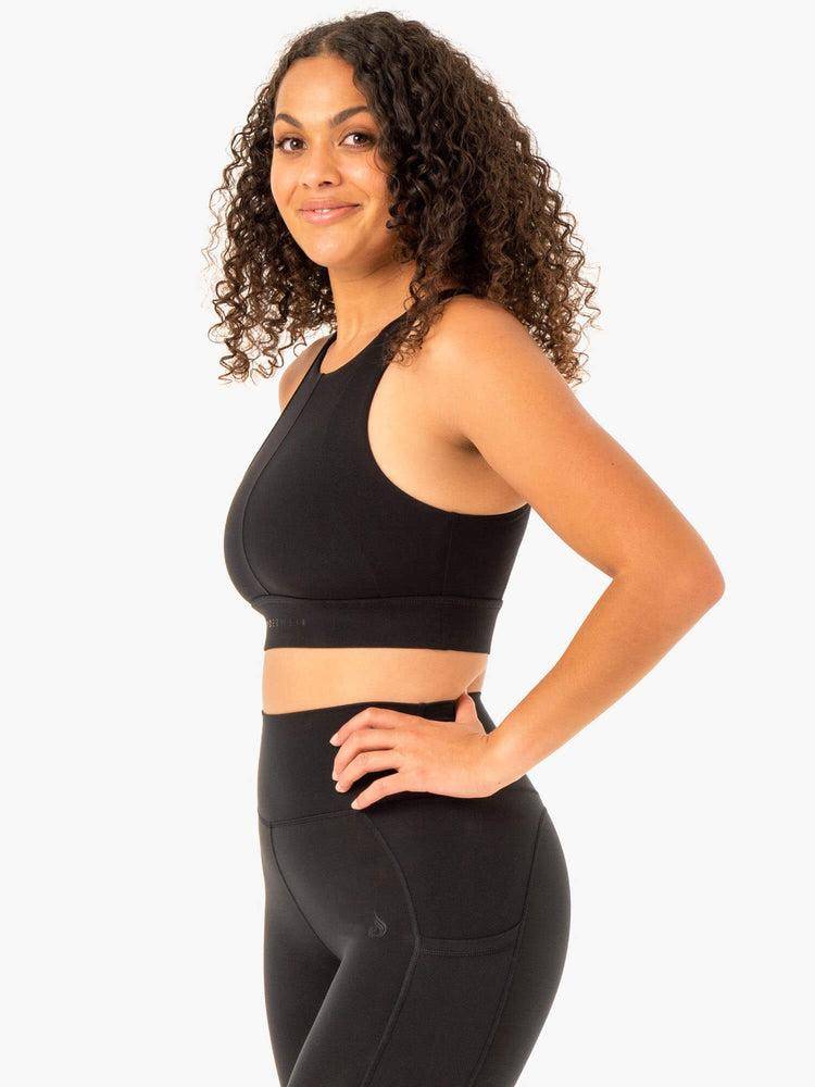 Black Ryderwear Women Sports Bra Reset High Impact Women's Sports Bra | AU2390FM