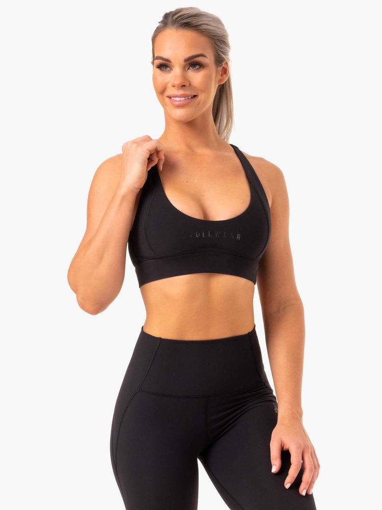 Black Ryderwear Women Sports Bra Sola Women's Sports Bra | AU2502YU