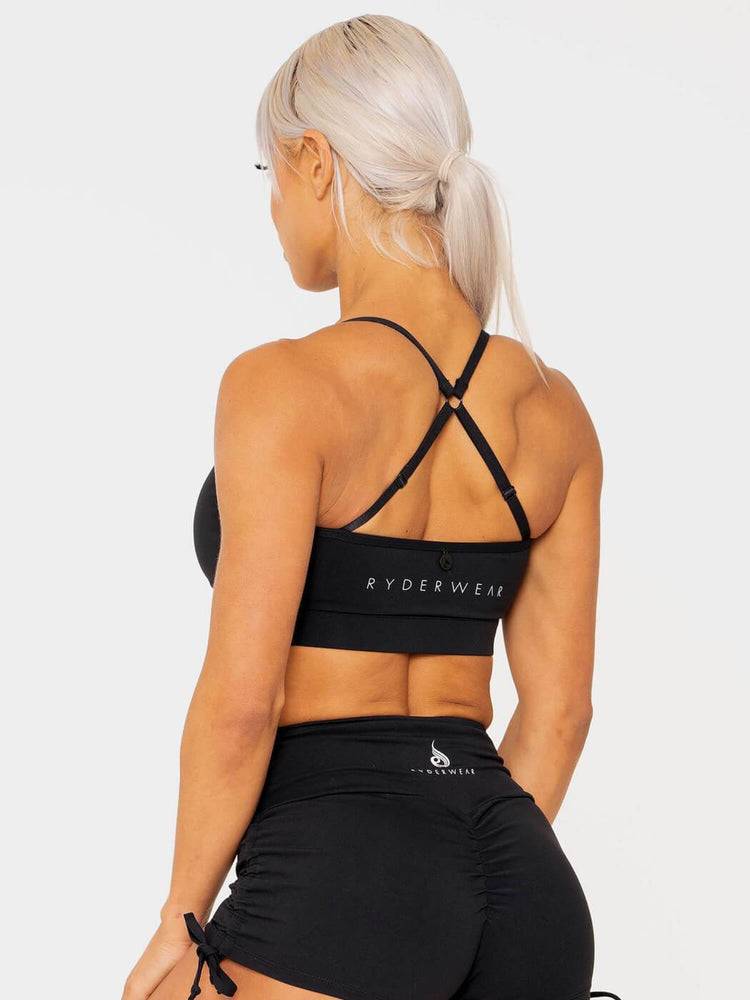 Black Ryderwear Women Sports Bra Wild Tied Up Women's Sports Bra | AU2477TV