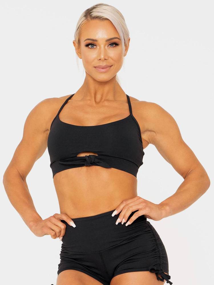 Black Ryderwear Women Sports Bra Wild Tied Up Women's Sports Bra | AU2477TV