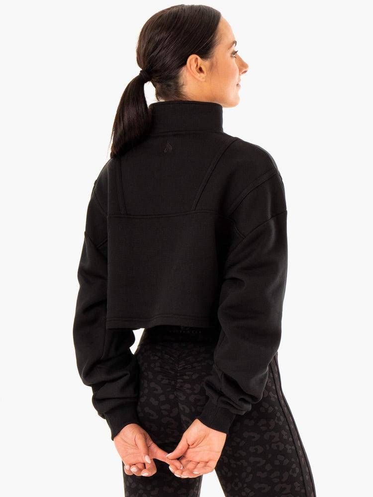 Black Ryderwear Women Sweaters Evolution Half Zip Women's Sweaters | AU2600SO