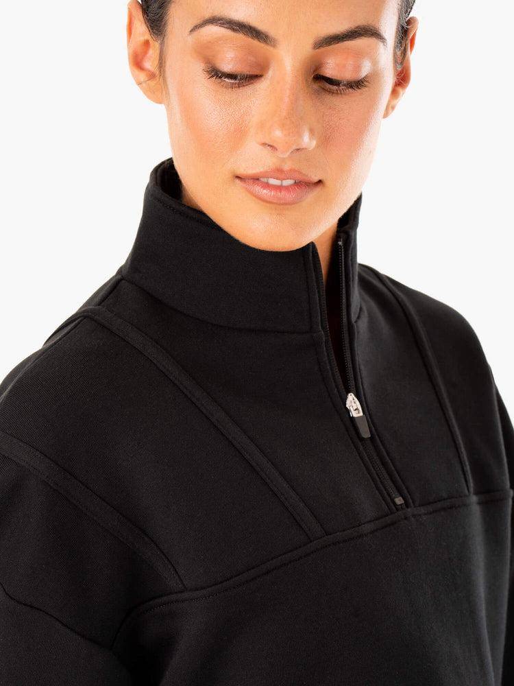 Black Ryderwear Women Sweaters Evolution Half Zip Women's Sweaters | AU2600SO