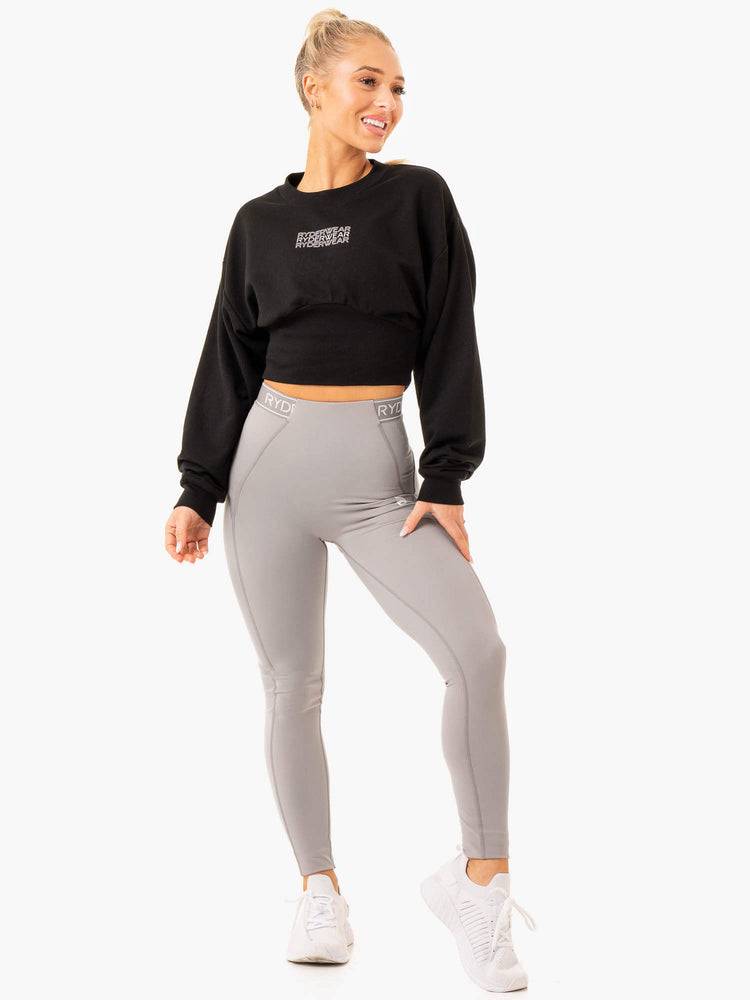 Black Ryderwear Women Sweaters Level Up Jumper Women's Sweaters | AU2576PQ