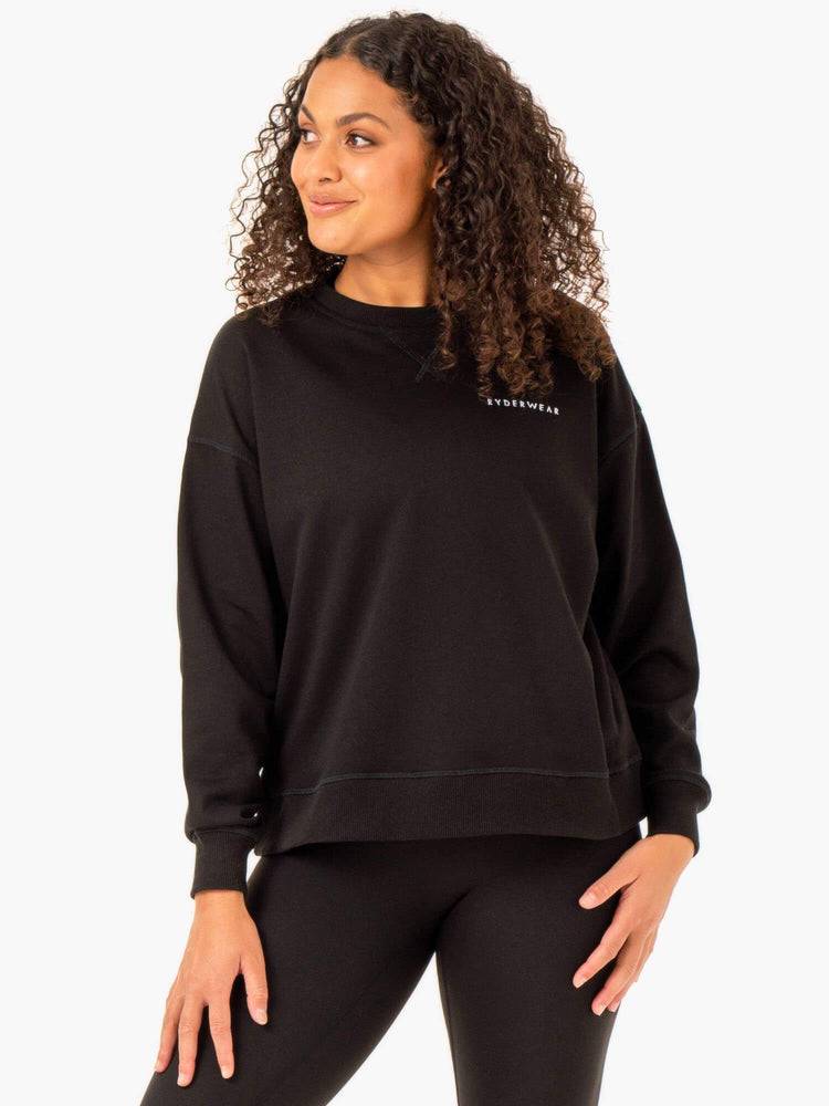 Black Ryderwear Women Sweaters Recover Lightweight Women's Sweaters | AU2639MA