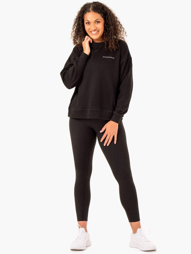 Black Ryderwear Women Sweaters Recover Lightweight Women's Sweaters | AU2639MA