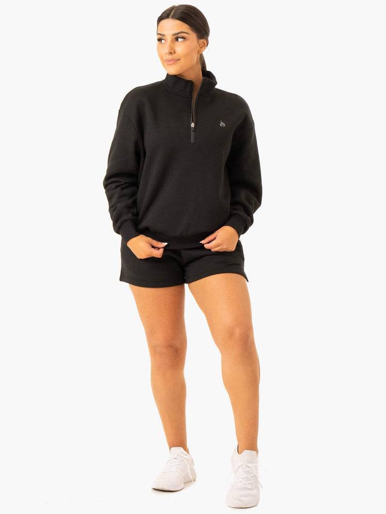 Black Ryderwear Women Sweaters Restore Half Zip Women's Sweaters | AU2601AP