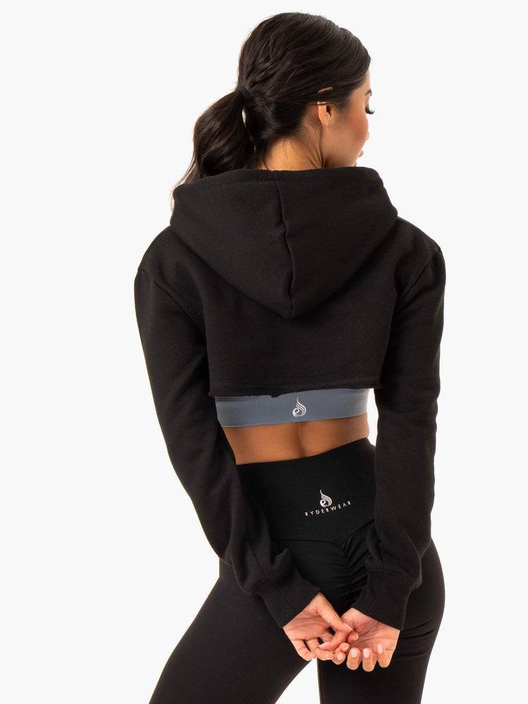 Black Ryderwear Women Sweaters Staples Super Crop Women's Sweaters | AU2575AP