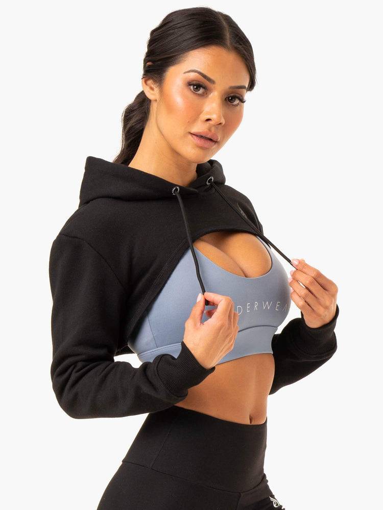 Black Ryderwear Women Sweaters Staples Super Crop Women's Sweaters | AU2575AP