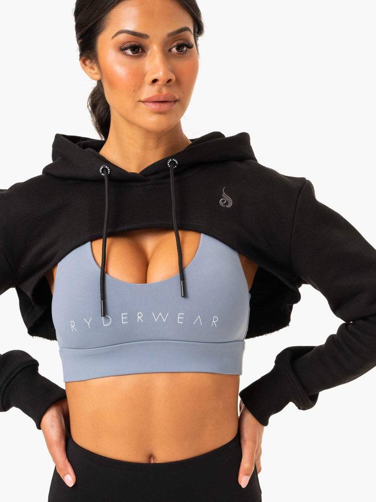 Black Ryderwear Women Sweaters Staples Super Crop Women's Sweaters | AU2575AP