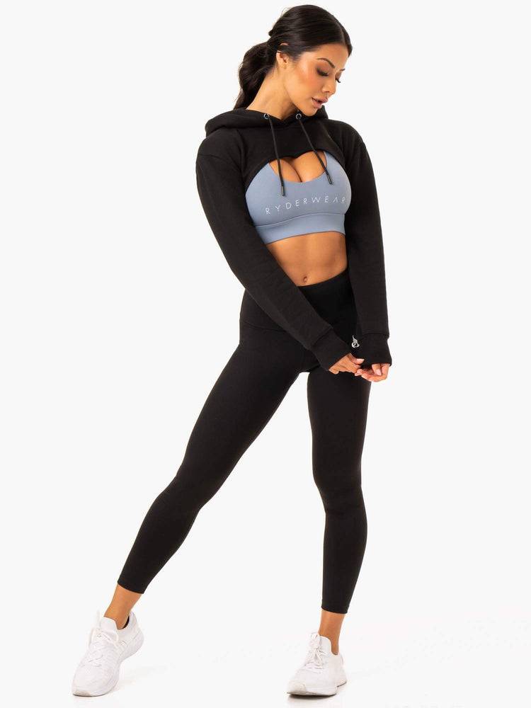 Black Ryderwear Women Sweaters Staples Super Crop Women's Sweaters | AU2575AP