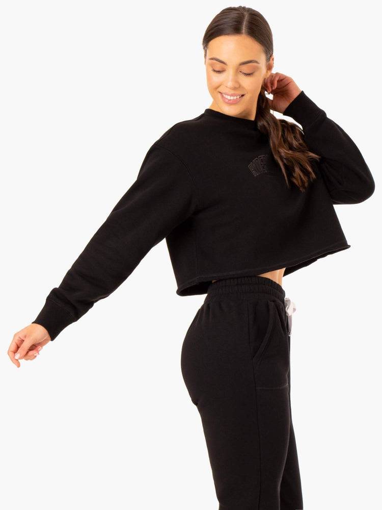 Black Ryderwear Women Sweaters Ultimate Fleece Women's Sweaters | AU2579UT