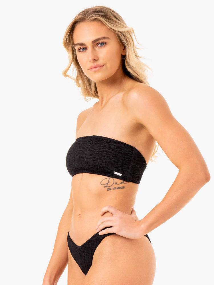 Black Ryderwear Women Swimwear Paradise Bandeau Bikini Top Women's Swimwear | AU2659BC