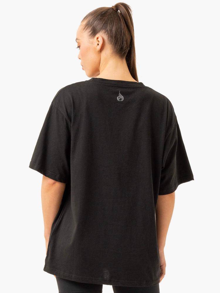 Black Ryderwear Women T Shirts Graphic Oversized Unisex Women's T Shirts | AU2779WY