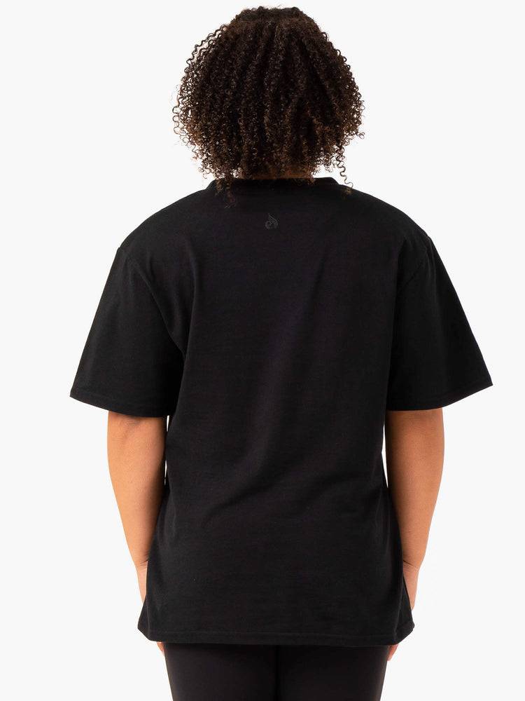 Black Ryderwear Women T Shirts Icon Oversized Women's T Shirts | AU2775YU