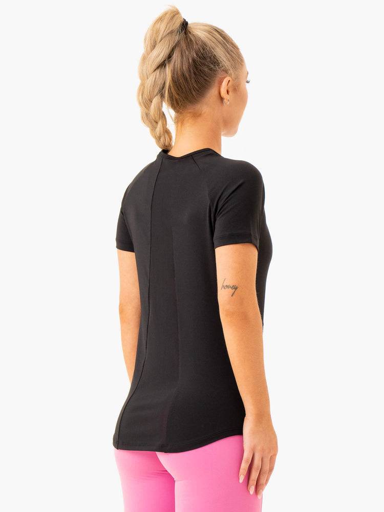 Black Ryderwear Women T Shirts Level Up Training Women's T Shirts | AU2785FM