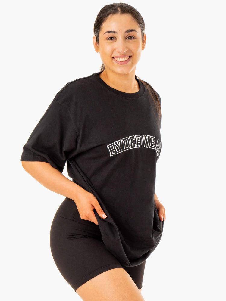 Black Ryderwear Women T Shirts Oversized Women's T Shirts | AU2738HK