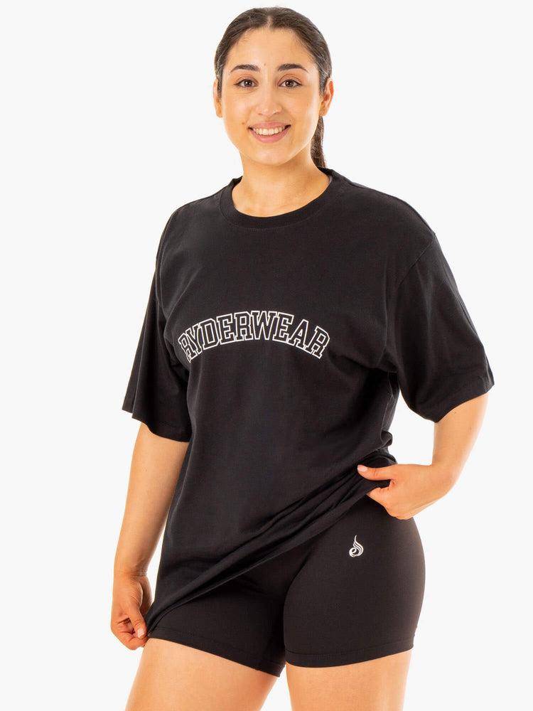 Black Ryderwear Women T Shirts Oversized Women's T Shirts | AU2738HK