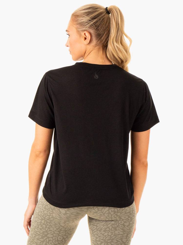 Black Ryderwear Women T Shirts Rotation Women's T Shirts | AU2766GL