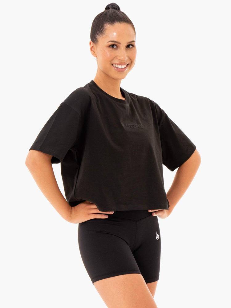 Black Ryderwear Women T Shirts Studio Women's T Shirts | AU2699AP