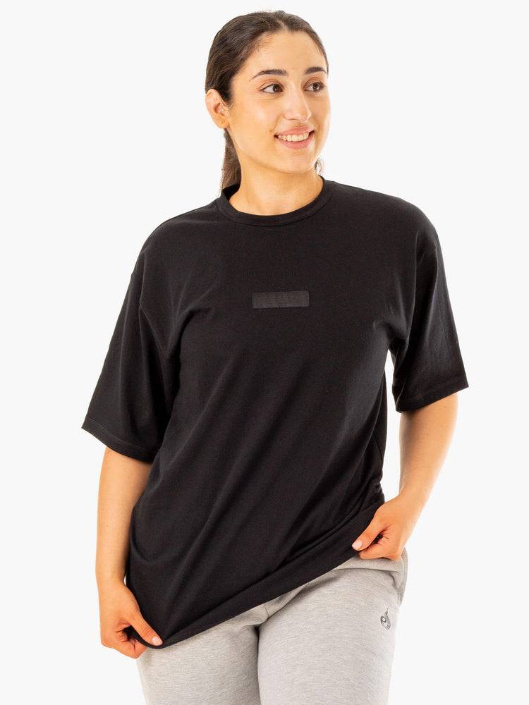 Black Ryderwear Women T Shirts Unisex Oversized Women's T Shirts | AU2733XF