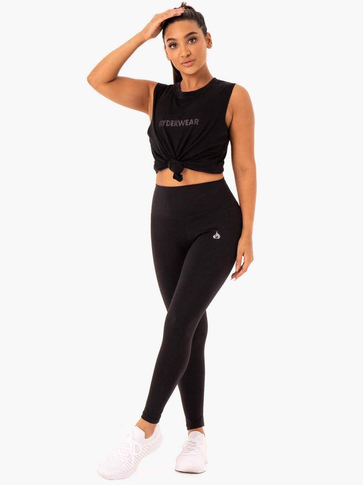 Black Ryderwear Women Tanks Base Regular Cut Women's Tanks | AU3016CE