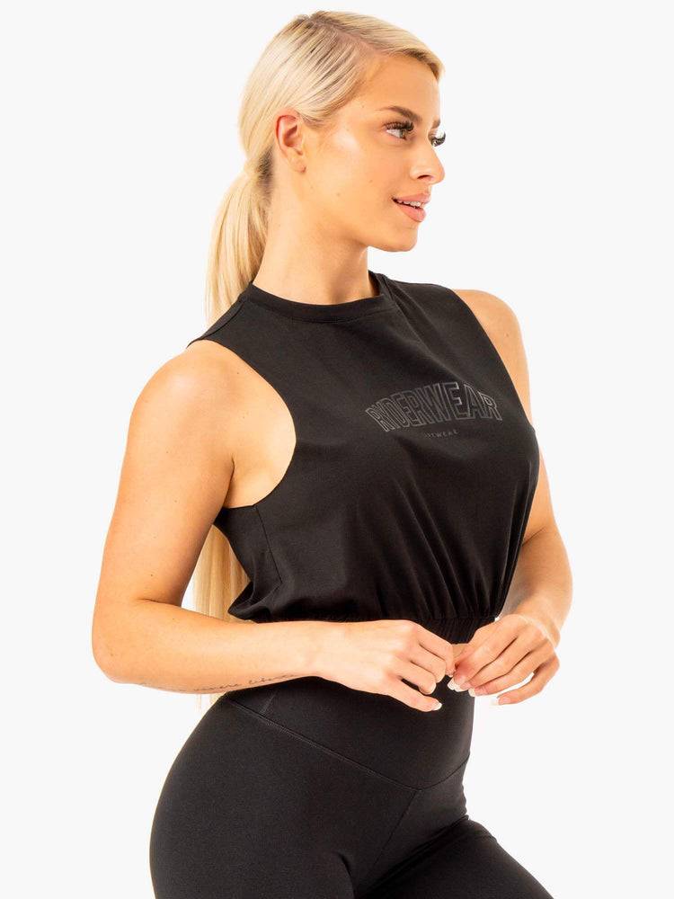 Black Ryderwear Women Tanks Boxer Muscle Women's Tanks | AU2975KI