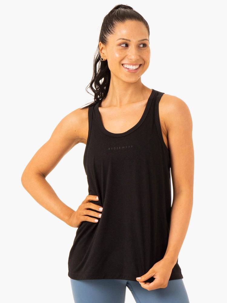 Black Ryderwear Women Tanks Ease Relaxed Women\'s Tanks | AU2826NB