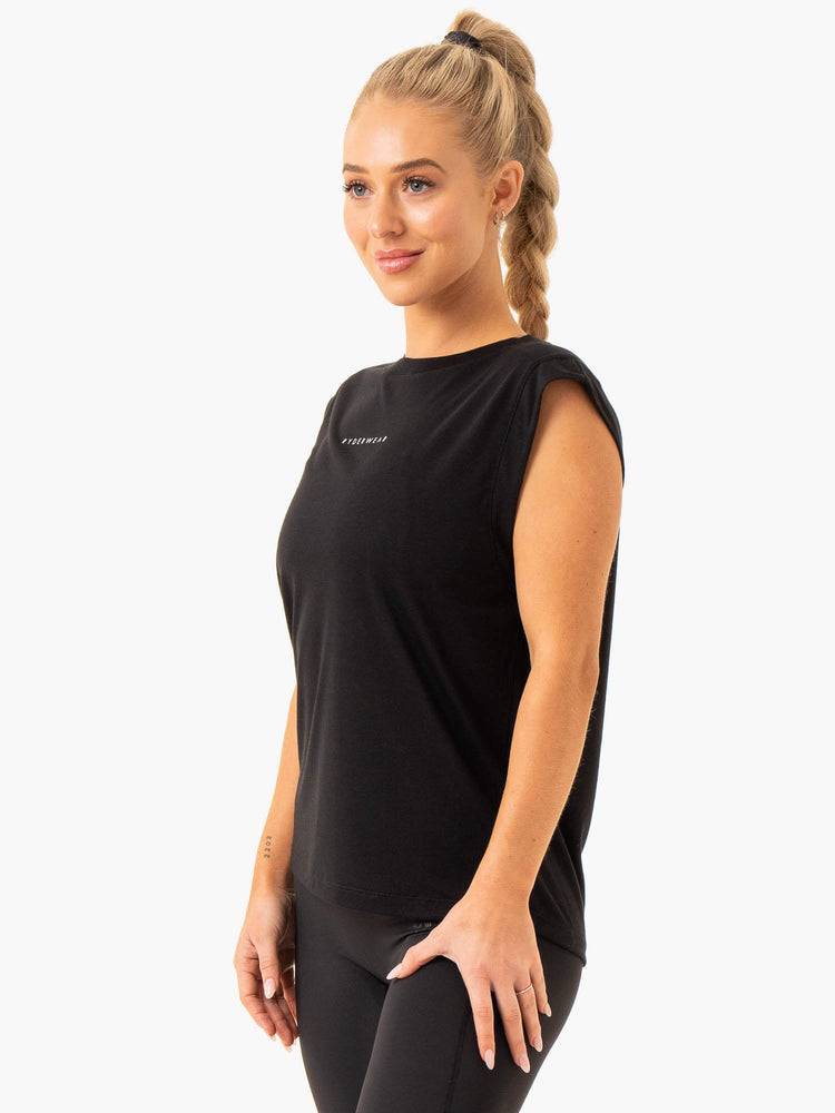 Black Ryderwear Women Tanks Element Wide Cut Women's Tanks | AU2913PQ