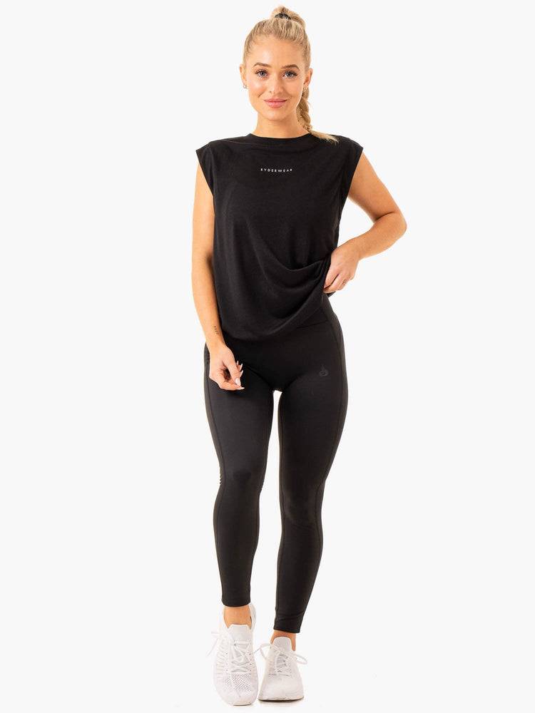 Black Ryderwear Women Tanks Element Wide Cut Women's Tanks | AU2913PQ