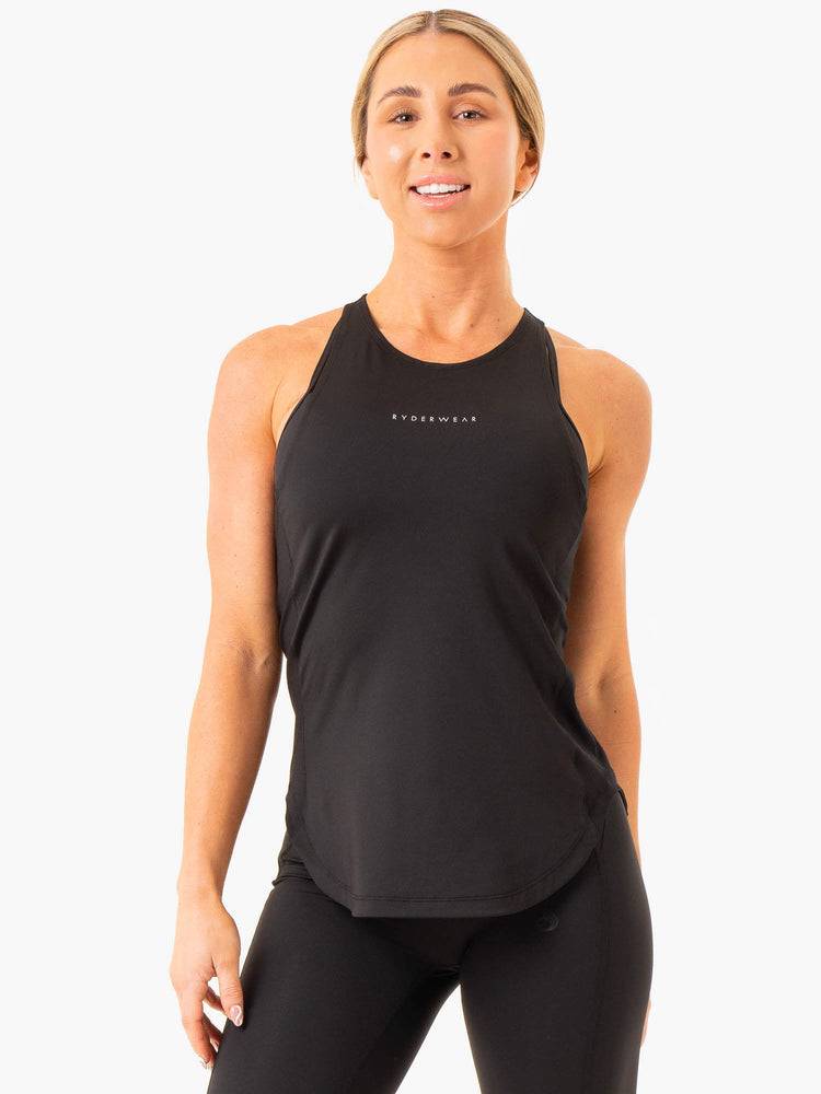 Black Ryderwear Women Tanks Elite Mesh Training Women\'s Tanks | AU2909FM