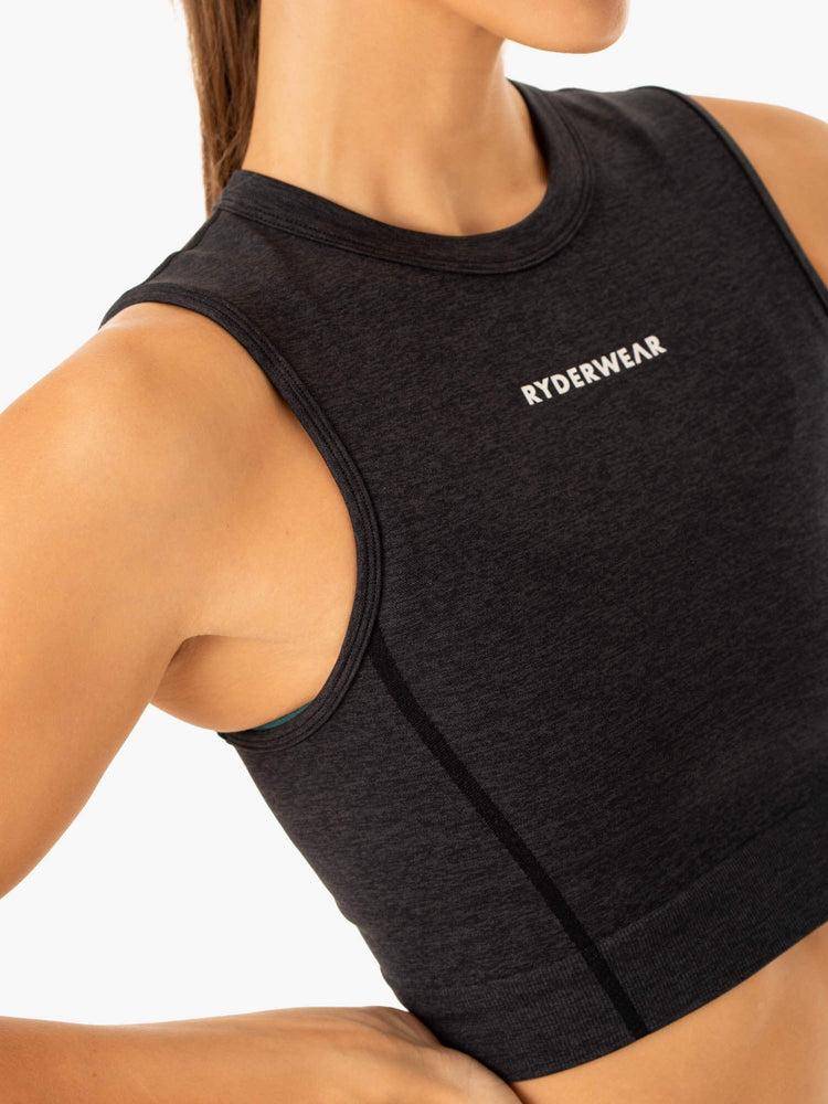 Black Ryderwear Women Tanks Enhance Seamless Women's Tanks | AU2976JJ