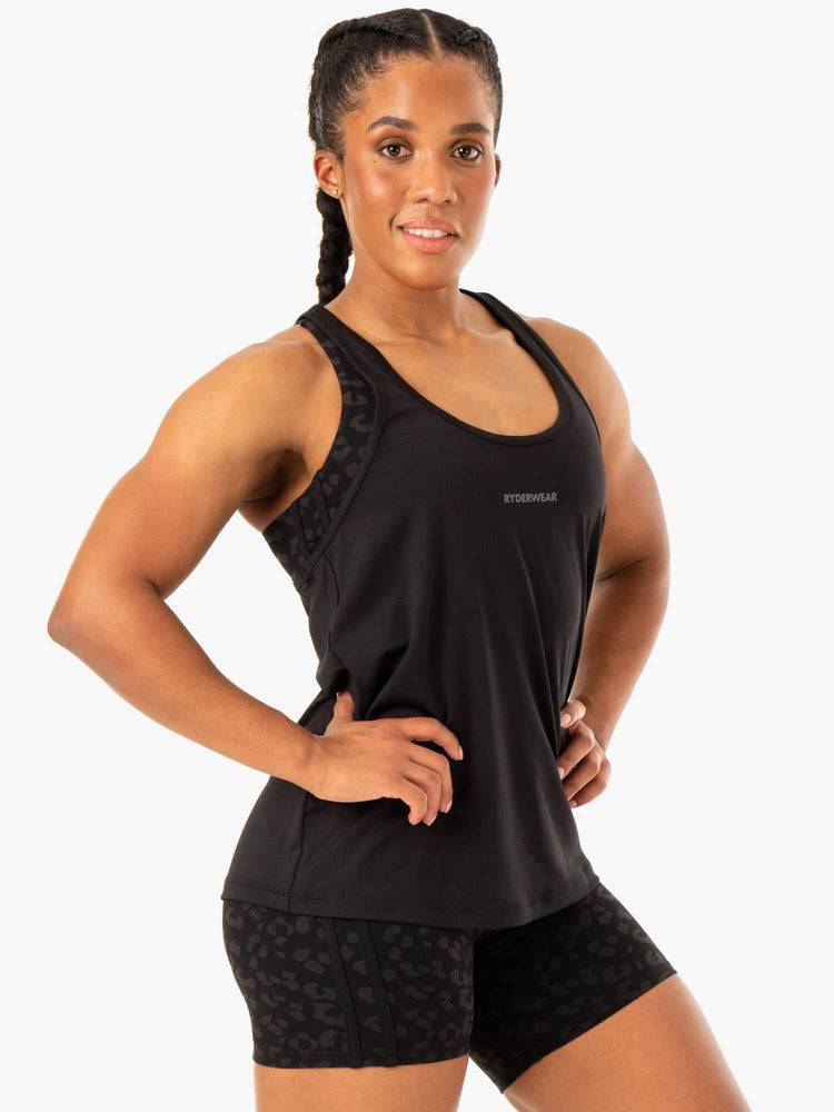 Black Ryderwear Women Tanks Evolution Racer Back Women's Tanks | AU2959IS