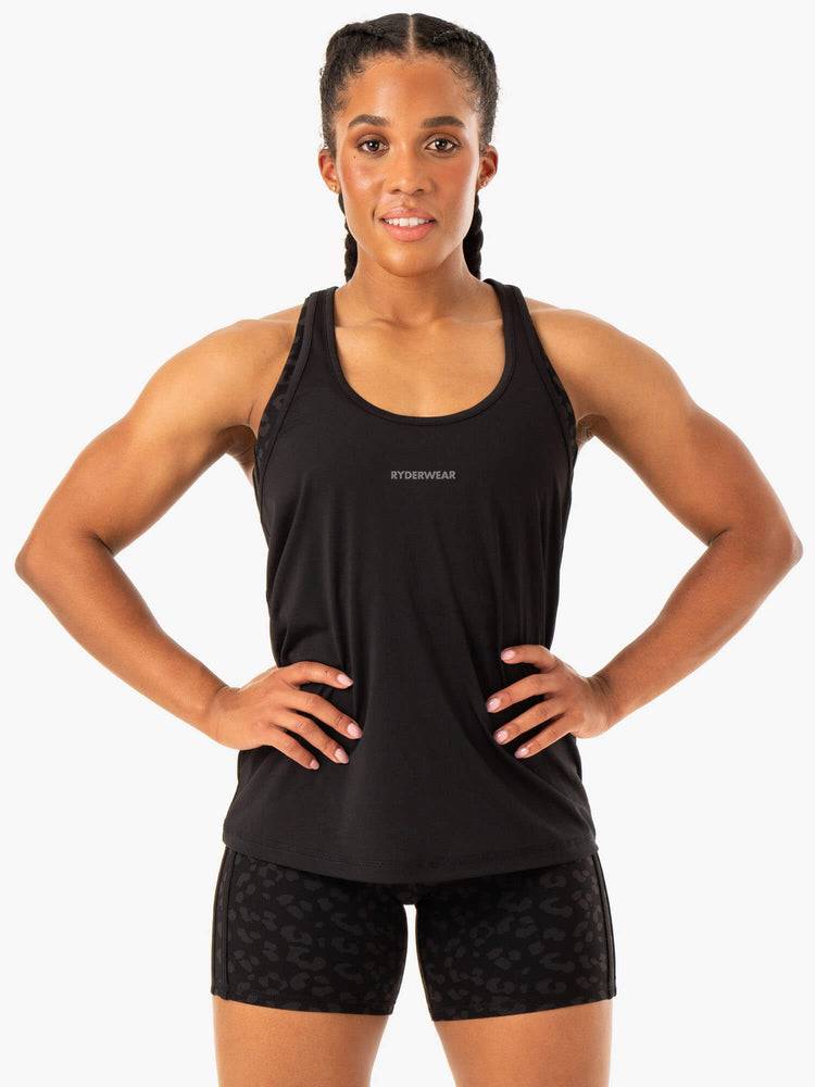 Black Ryderwear Women Tanks Evolution Racer Back Women's Tanks | AU2959IS