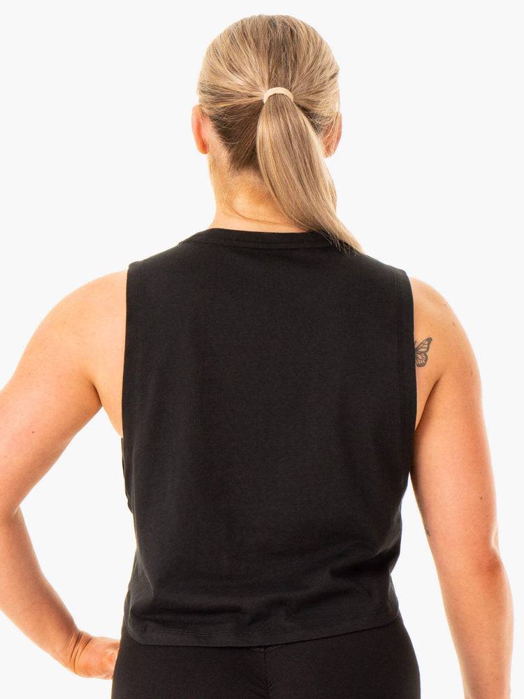 Black Ryderwear Women Tanks Flow Scoop Women's Tanks | AU2878KI