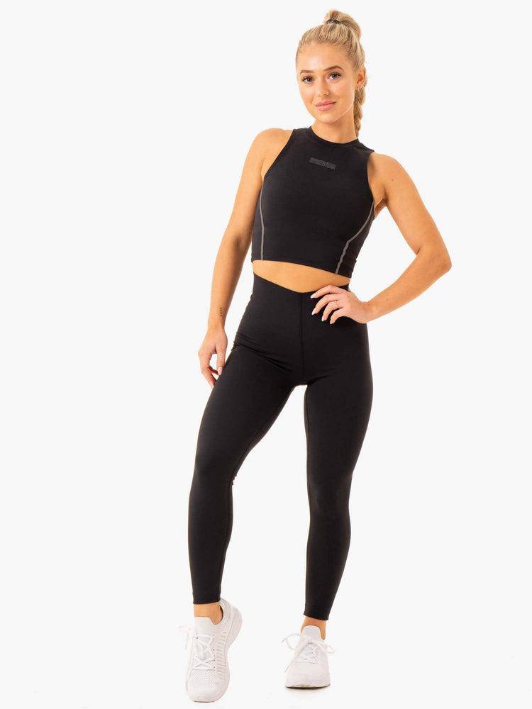 Black Ryderwear Women Tanks Highlight Compression Women's Tanks | AU2895QZ