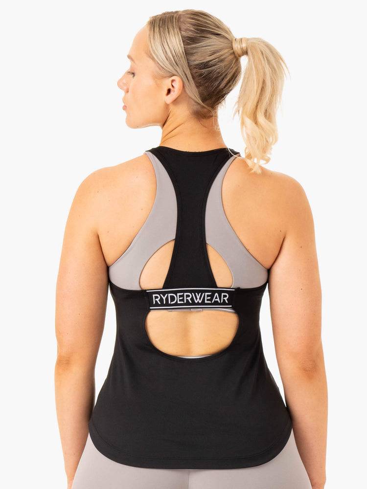 Black Ryderwear Women Tanks Level Up Training Women's Tanks | AU2942NB