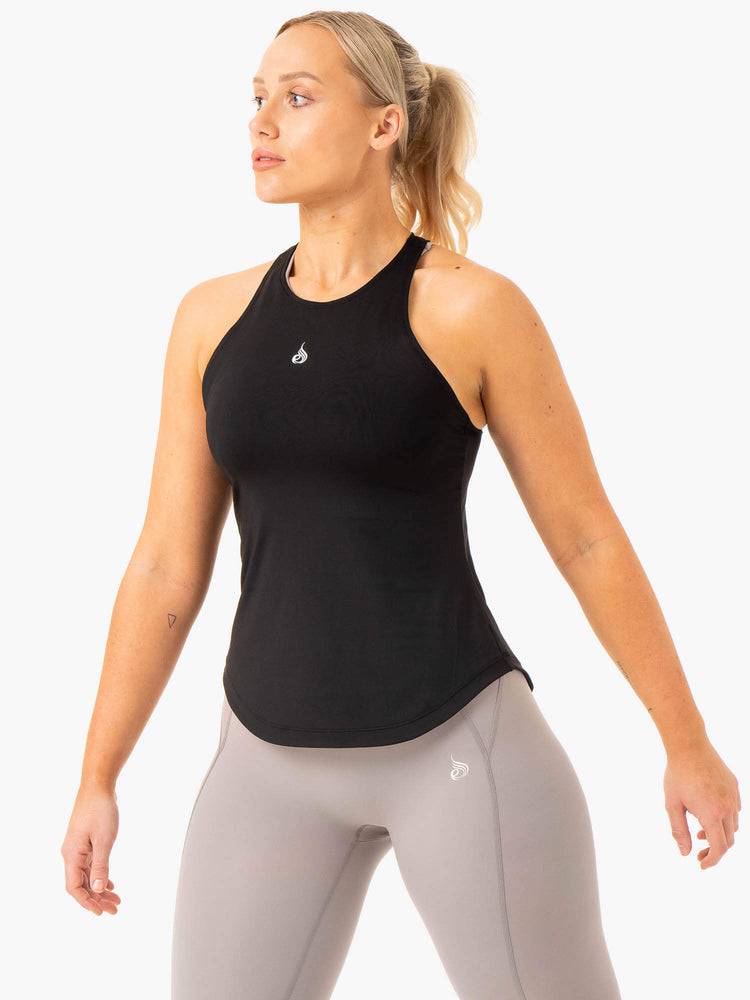 Black Ryderwear Women Tanks Level Up Training Women's Tanks | AU2942NB